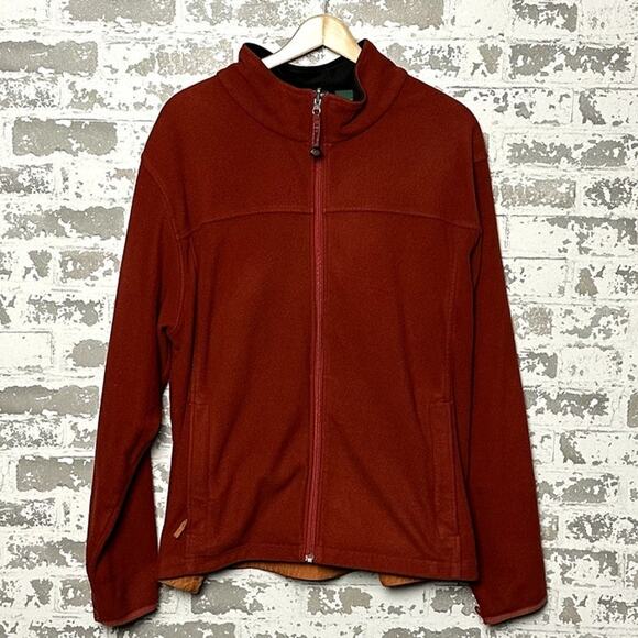 L.L. Bean Zip Up Fleece Size XL Orange Y2K Era Hiking Climbing - Picture 2 of 6